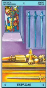 4 de espadas carta tarot